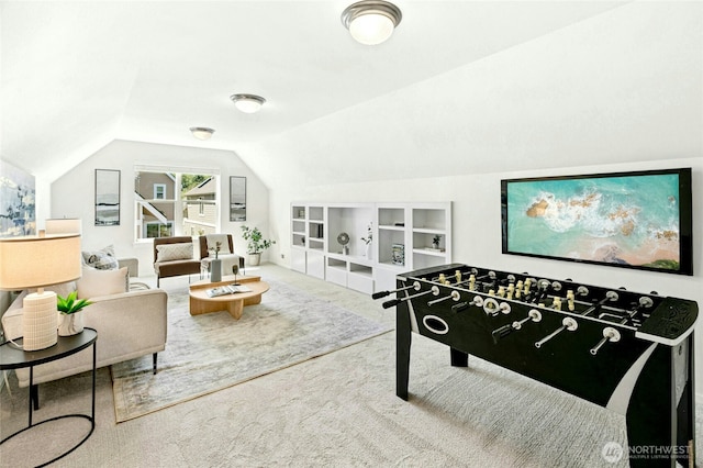 3419 NE Meadow Way, Issaquah, WA 98029 - game room with carpet flooring and vaulted ceiling