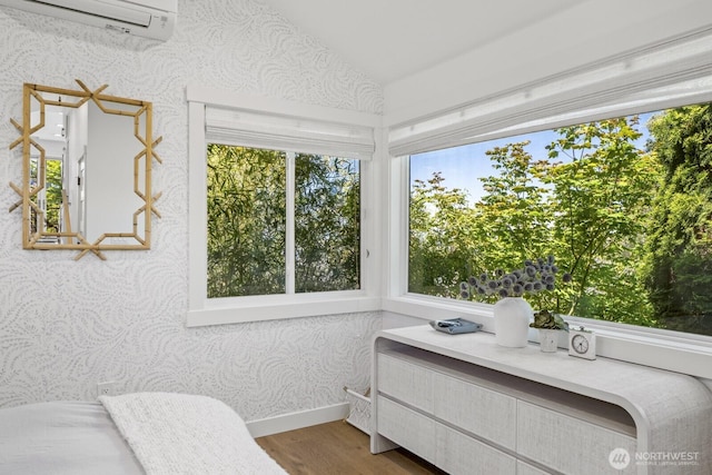 4043 55th Ave SW, Seattle, WA 98116 - sunroom / solarium with a wall unit AC and lofted ceiling
