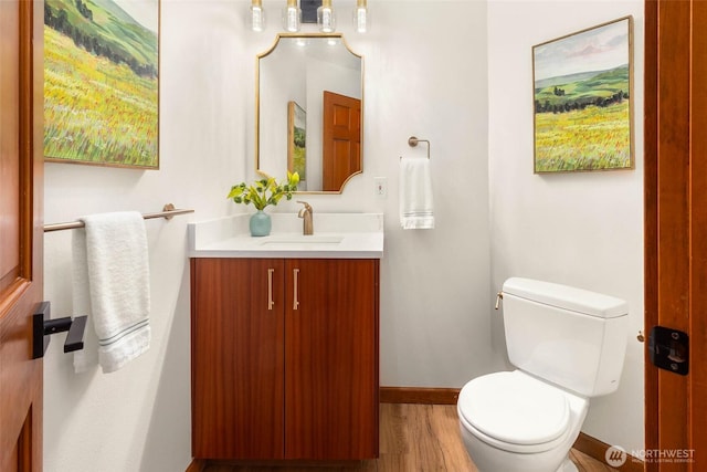 12407 Upper Preston Rd SE, Issaquah, WA 98027 - bathroom with vanity and wood finished floors