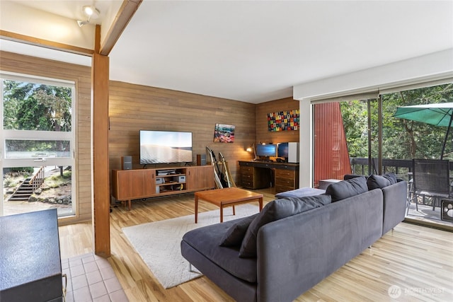 10765 Burke Ave N Unit 14, Seattle, WA 98133 - living area featuring wooden walls and wood finished floors