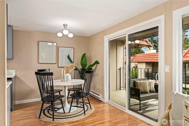 15749 NE 18th St Unit B5, Bellevue, WA 98008 - dining room with a baseboard heating unit and wood finished floors