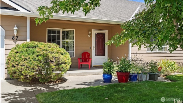 87 Sullivan Pl, Walla Walla, WA 99362 - property entrance featuring roof with shingles and covered porch