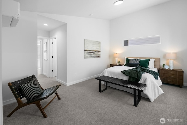 1746A NW 62nd St, Seattle, WA 98107 - carpeted bedroom featuring a wall unit AC and recessed lighting