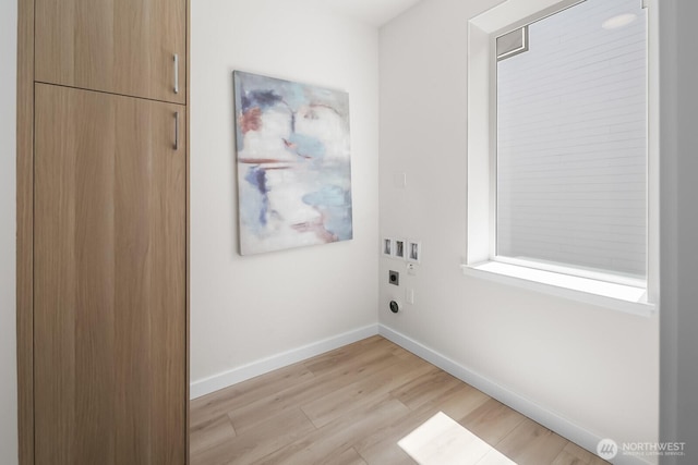 1746A NW 62nd St, Seattle, WA 98107 - laundry room with electric dryer hookup, hookup for a washing machine, and light wood finished floors