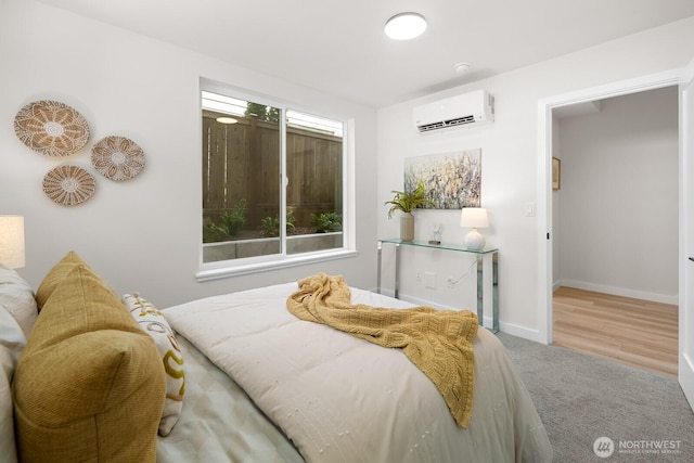 1746A NW 62nd St, Seattle, WA 98107 - bedroom with an AC wall unit and carpet