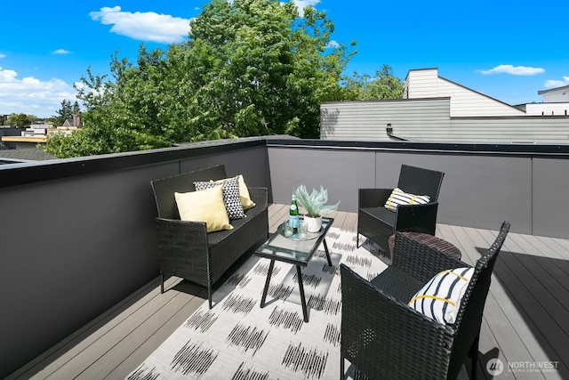 1746A NW 62nd St, Seattle, WA 98107 - wooden deck with outdoor lounge area