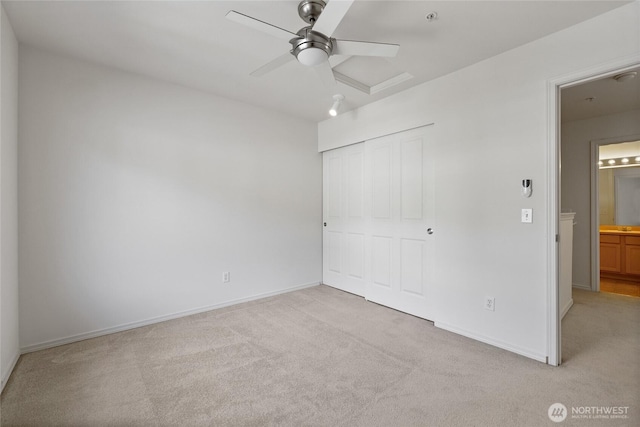22532 43rd Ave S Unit 19-2, Kent, WA 98032 - unfurnished bedroom featuring light carpet, a closet, and ceiling fan