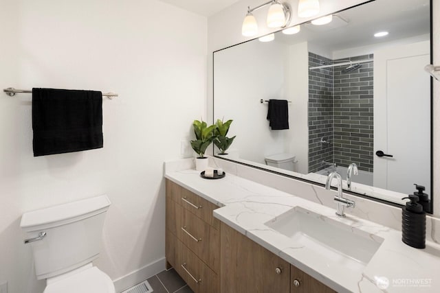 7502 117th Ave NE, Kirkland, WA 98033 - bathroom with vanity, a shower, and tile patterned floors
