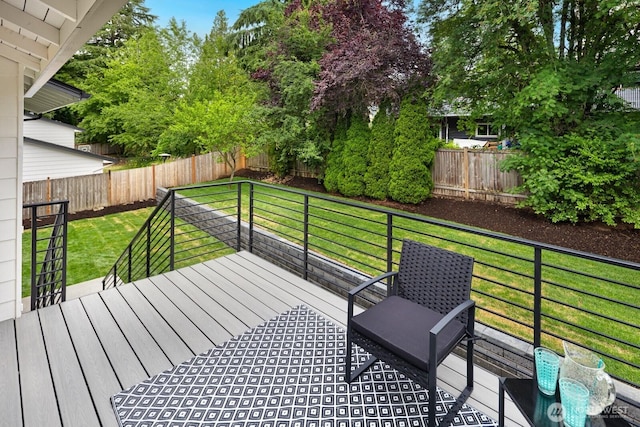 7502 117th Ave NE, Kirkland, WA 98033 - wooden terrace with a fenced backyard