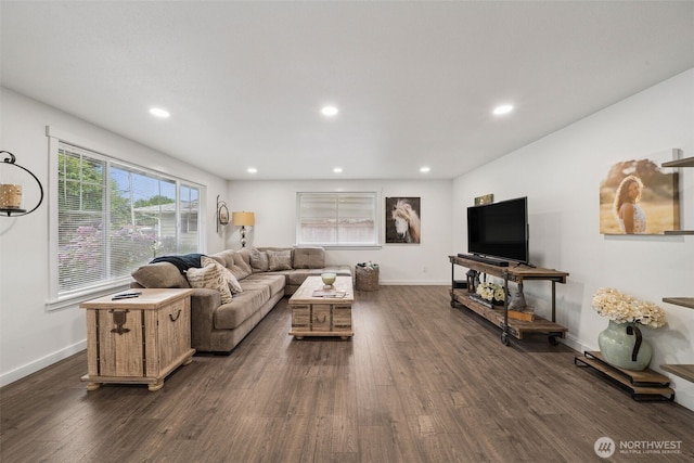 2010 Tacoma Rd, Puyallup, WA 98371 - living room with dark wood-style floors and recessed lighting