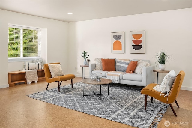 414 10th St S, Kirkland, WA 98033 - living room featuring baseboards and recessed lighting
