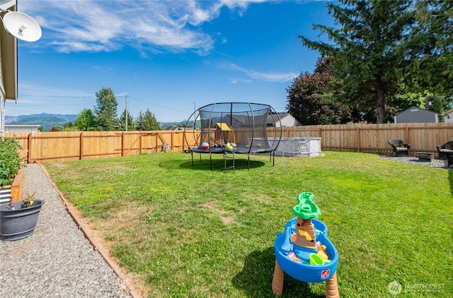 235 Morton St, Sumas, WA 98295 - fenced backyard with a trampoline