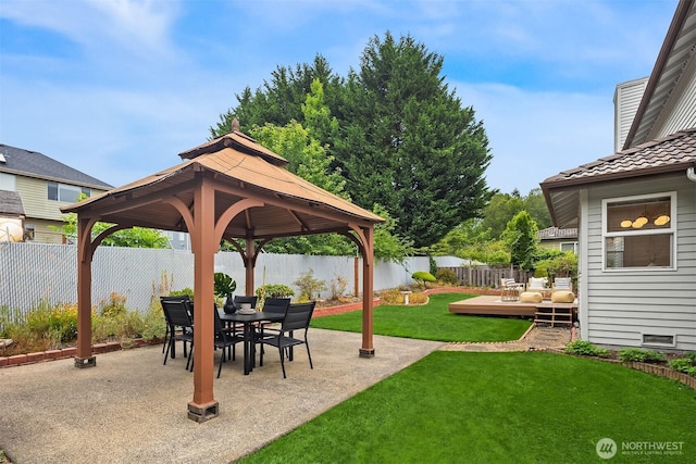 1417 232nd Pl SW, Bothell, WA 98021 - fenced backyard featuring a gazebo, a deck, and a patio