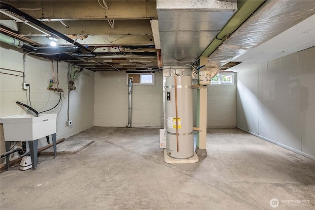 4840 E B St, Tacoma, WA 98404 - below grade area with secured water heater and a sink