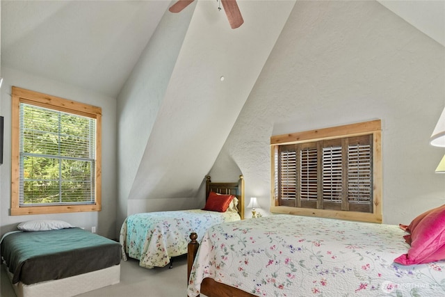 80 Queens Loop, Cle Elum, WA 98922 - carpeted bedroom featuring lofted ceiling and a ceiling fan