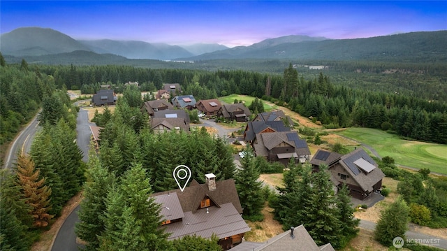 80 Queens Loop, Cle Elum, WA 98922 - aerial view at dusk of a view of trees, a mountain view, and a residential view