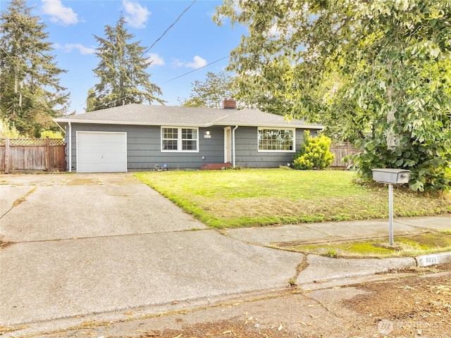 8839 S Yakima Ave, Tacoma, WA 98444 - ranch-style house featuring driveway, an attached garage, and a chimney