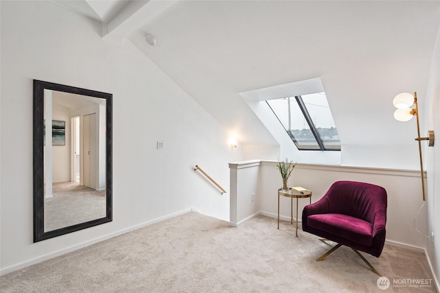 1926 Fairview Ave E Unit 307, Seattle, WA 98102 - sitting room featuring an upstairs landing, a skylight, and carpet