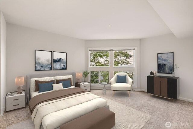 1300 Alki Ave SW Unit 100, Seattle, WA 98116 - bedroom with light carpet and baseboards