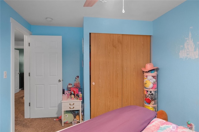 1222 Cora St SE, Lacey, WA 98503 - carpeted bedroom featuring a closet and a ceiling fan