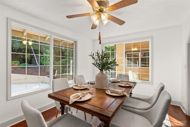 3322 Pacific Way, Longview, WA 98632 - dining room featuring wood finished floors and a ceiling fan