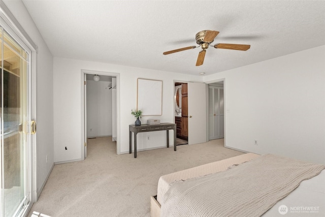 3322 Pacific Way, Longview, WA 98632 - bedroom with light colored carpet, ceiling fan, and multiple windows