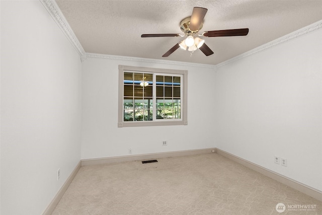 3322 Pacific Way, Longview, WA 98632 - carpeted empty room featuring crown molding, ceiling fan, and a textured ceiling