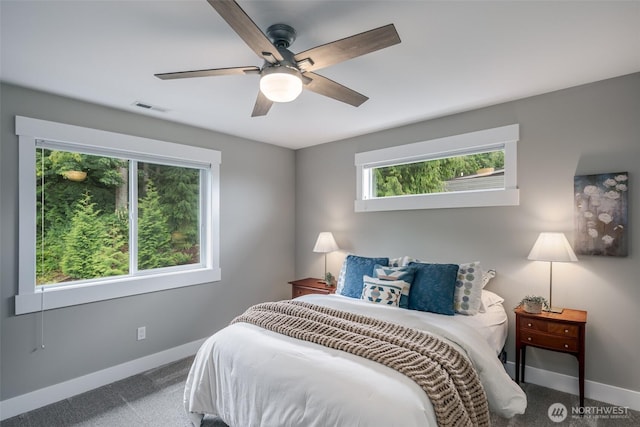 921 Whitewater Dr, Bellingham, WA 98229 - bedroom with carpet floors and a ceiling fan