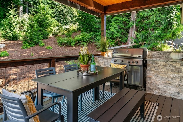 921 Whitewater Dr, Bellingham, WA 98229 - view of patio featuring outdoor dining space, area for grilling, and a wooden deck