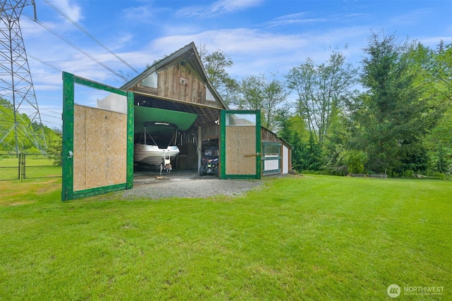 8894 Giles Rd, Blaine, WA 98230 - view of pole building featuring a carport and driveway