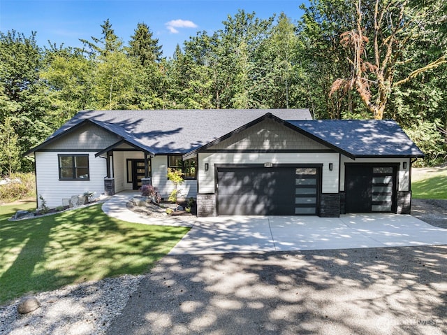 821 174th Ave NW, Lakebay, WA 98349 - view of front facade featuring an attached garage, concrete driveway, a front lawn, and roof with shingles