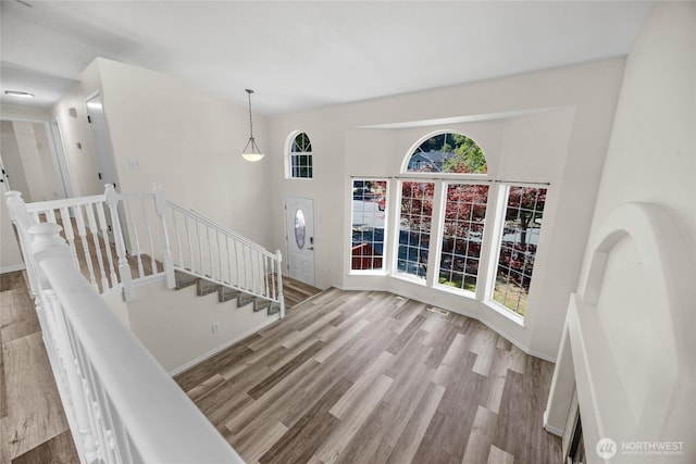 8618 217th Pl NE, Arlington, WA 98223 - staircase featuring wood finished floors and plenty of natural light
