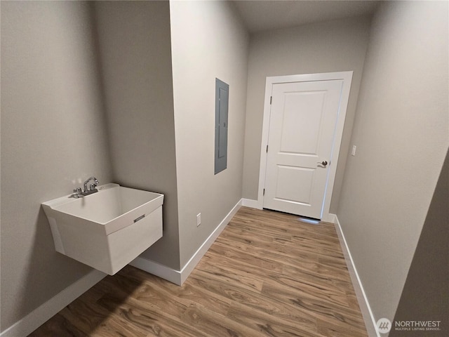 71 Falconcrest Ct, Sequim, WA 98382 - corridor featuring wood finished floors and electric panel