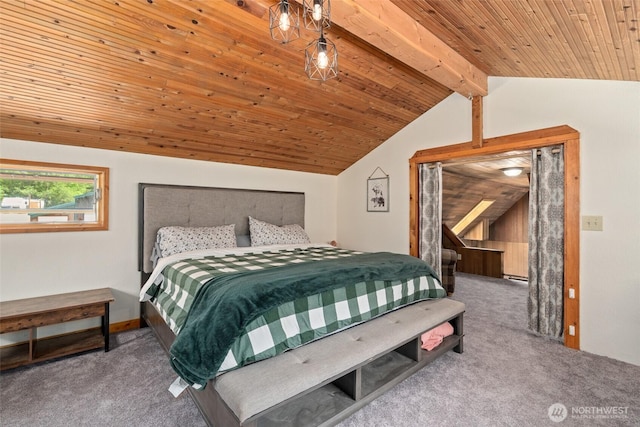 16845 Second Creek Rd, Leavenworth, WA 98826 - carpeted bedroom featuring wood ceiling