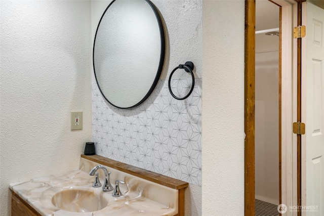 16845 Second Creek Rd, Leavenworth, WA 98826 - bathroom with a textured wall and vanity