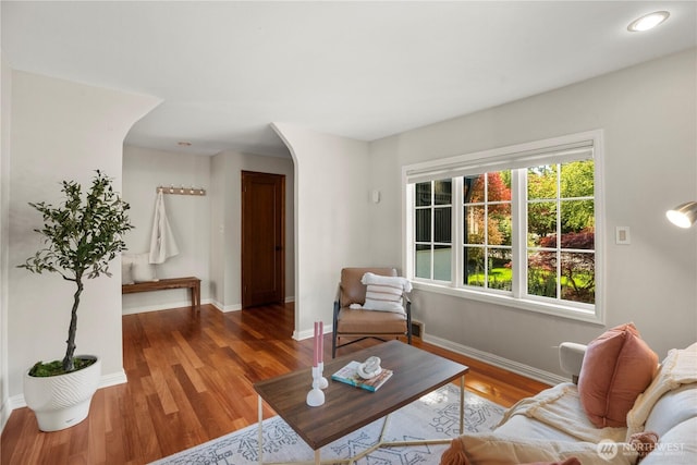 118 NW 132nd St, Seattle, WA 98177 - living room with wood finished floors and arched walkways