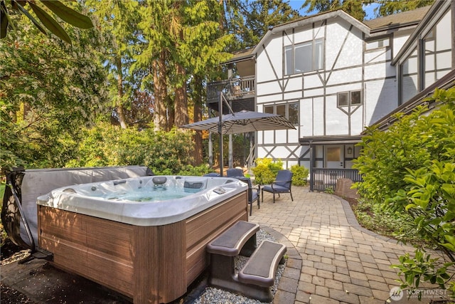 118 NW 132nd St, Seattle, WA 98177 - view of patio / terrace with a hot tub
