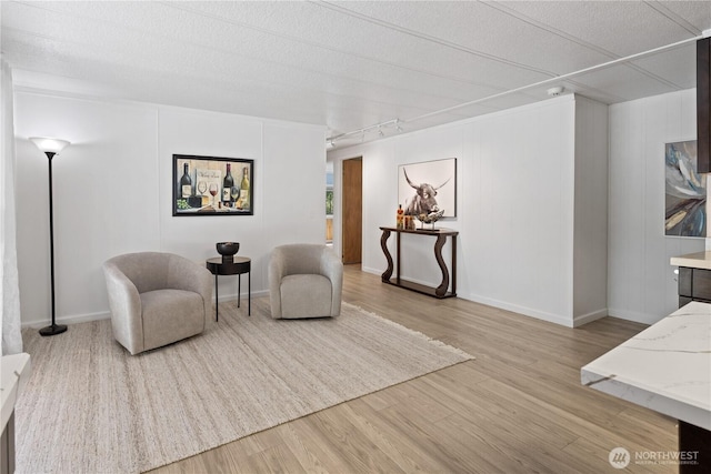 27114 320th Ave SE, Ravensdale, WA 98051 - living area featuring light wood-style flooring, rail lighting, and a textured ceiling