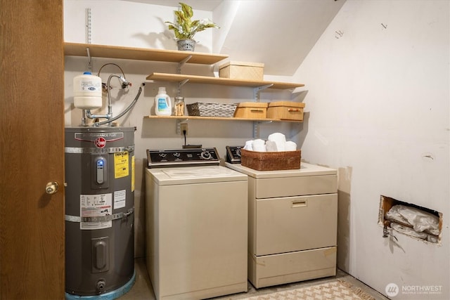 9004 20th Ave NE, Seattle, WA 98115 - washroom featuring strapped water heater and washer and dryer