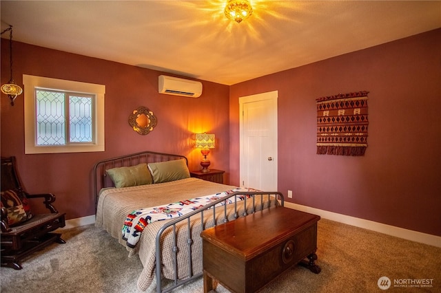606 State St, Centralia, WA 98531 - carpeted bedroom with an AC wall unit and baseboards