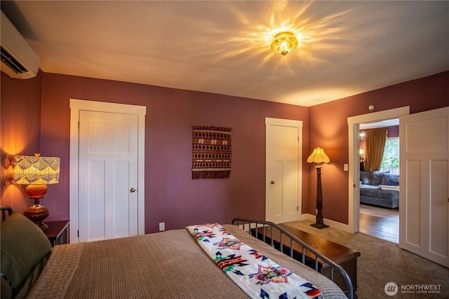 606 State St, Centralia, WA 98531 - bedroom with an AC wall unit and carpet flooring