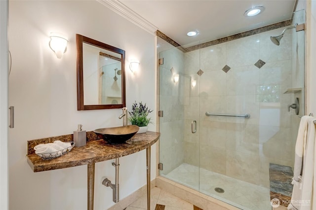201 E Boston St Unit 2100, Seattle, WA 98102 - bathroom with a stall shower and ornamental molding