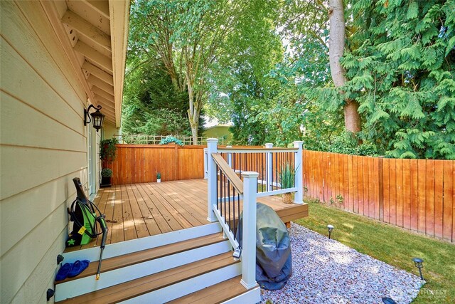 2003 SW 307th St Unit B, Federal Way, WA 98023 - wooden terrace with a fenced backyard