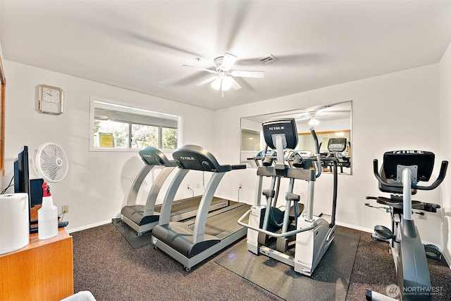 3201 Pacific Ave Unit 602, Tacoma, WA 98418 - exercise room featuring a ceiling fan