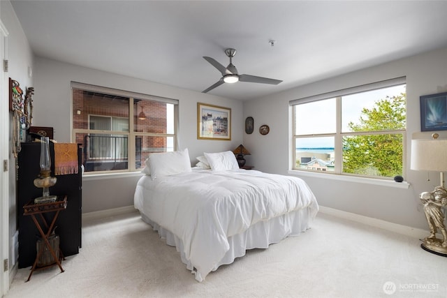 960 Harris Ave Unit 305, Bellingham, WA 98225 - bedroom featuring light colored carpet and ceiling fan