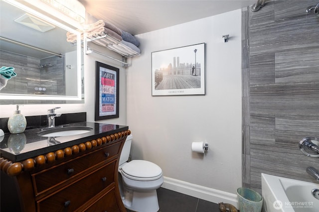 960 Harris Ave Unit 305, Bellingham, WA 98225 - full bathroom featuring tile patterned floors, vanity, and bathing tub / shower combination