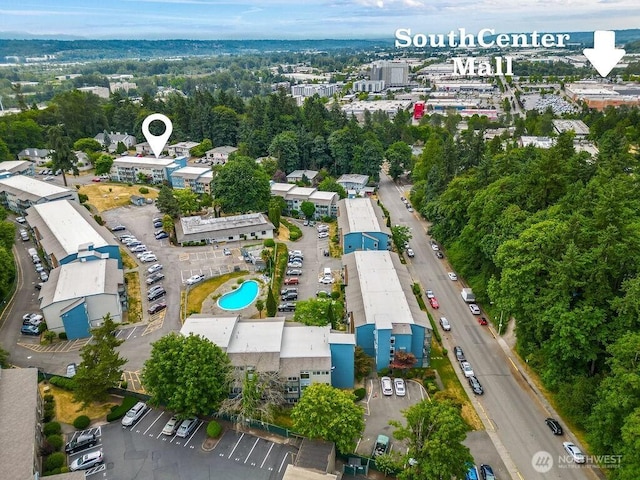 15146 65th Ave S Unit 518, Tukwila, WA 98188 - aerial overview of property's location with a pool
