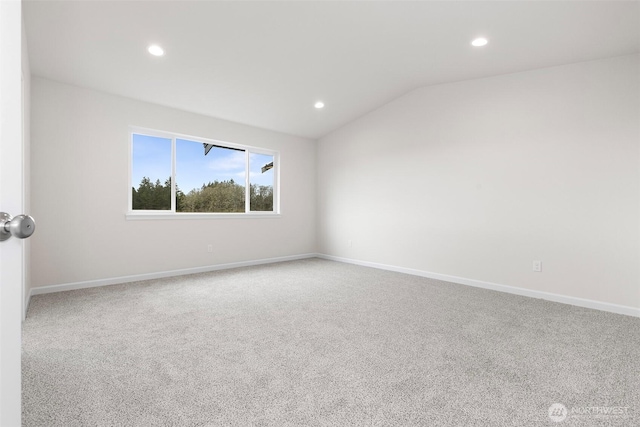 14756 88th Way SE Unit 10, Yelm, WA 98597 - empty room featuring recessed lighting, lofted ceiling, and carpet floors