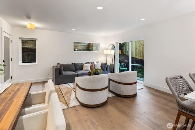 2616 E Roy St, Seattle, WA 98112 - living room featuring wood finished floors and recessed lighting
