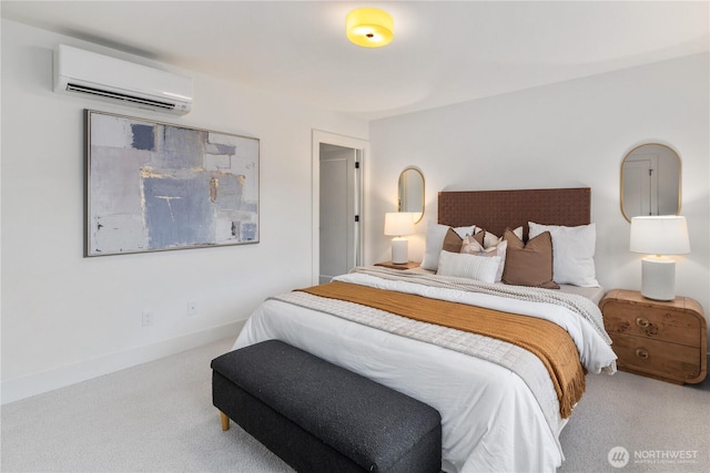 2616 E Roy St, Seattle, WA 98112 - carpeted bedroom featuring a wall unit AC and baseboards